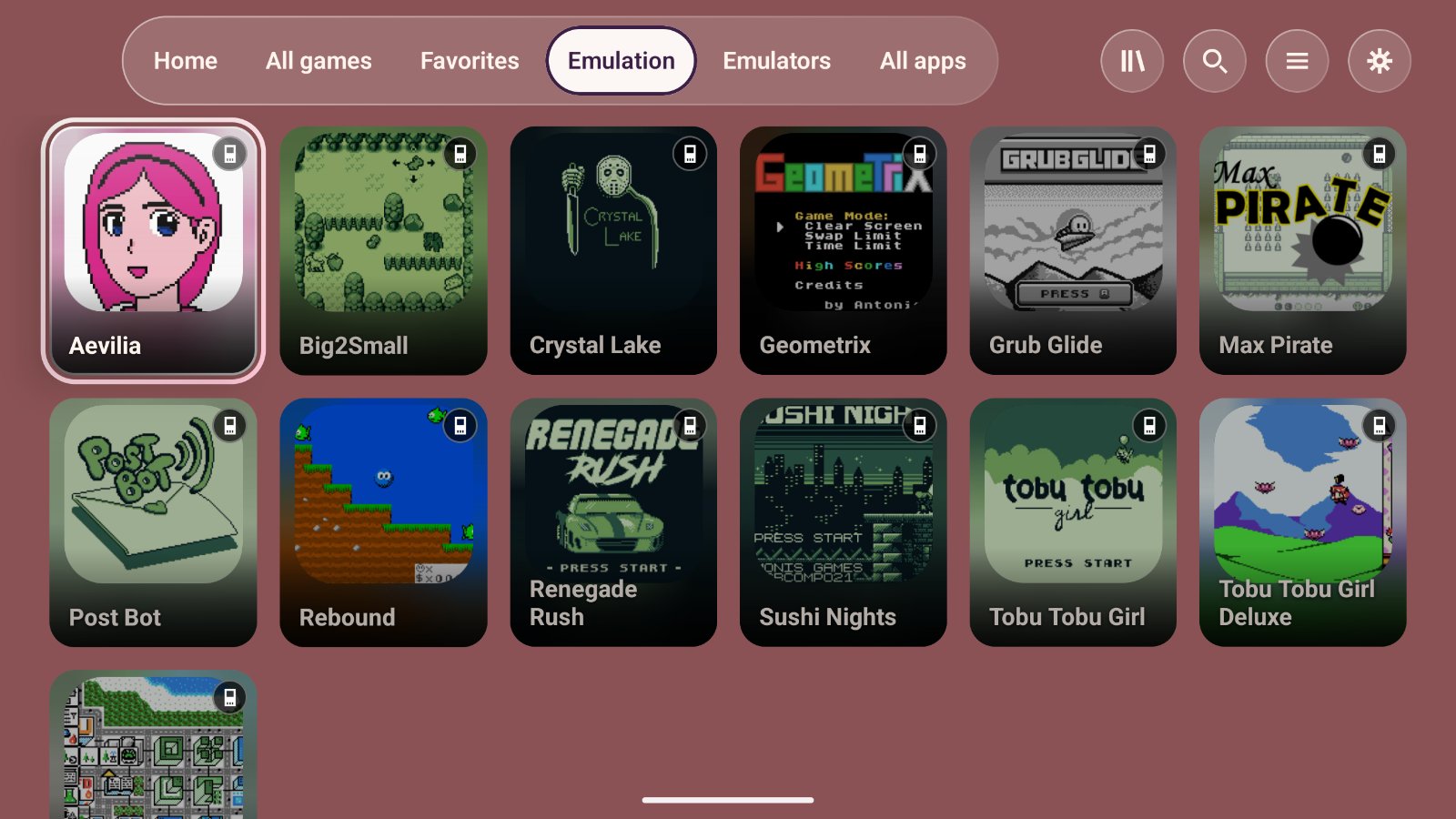 Emulation screen