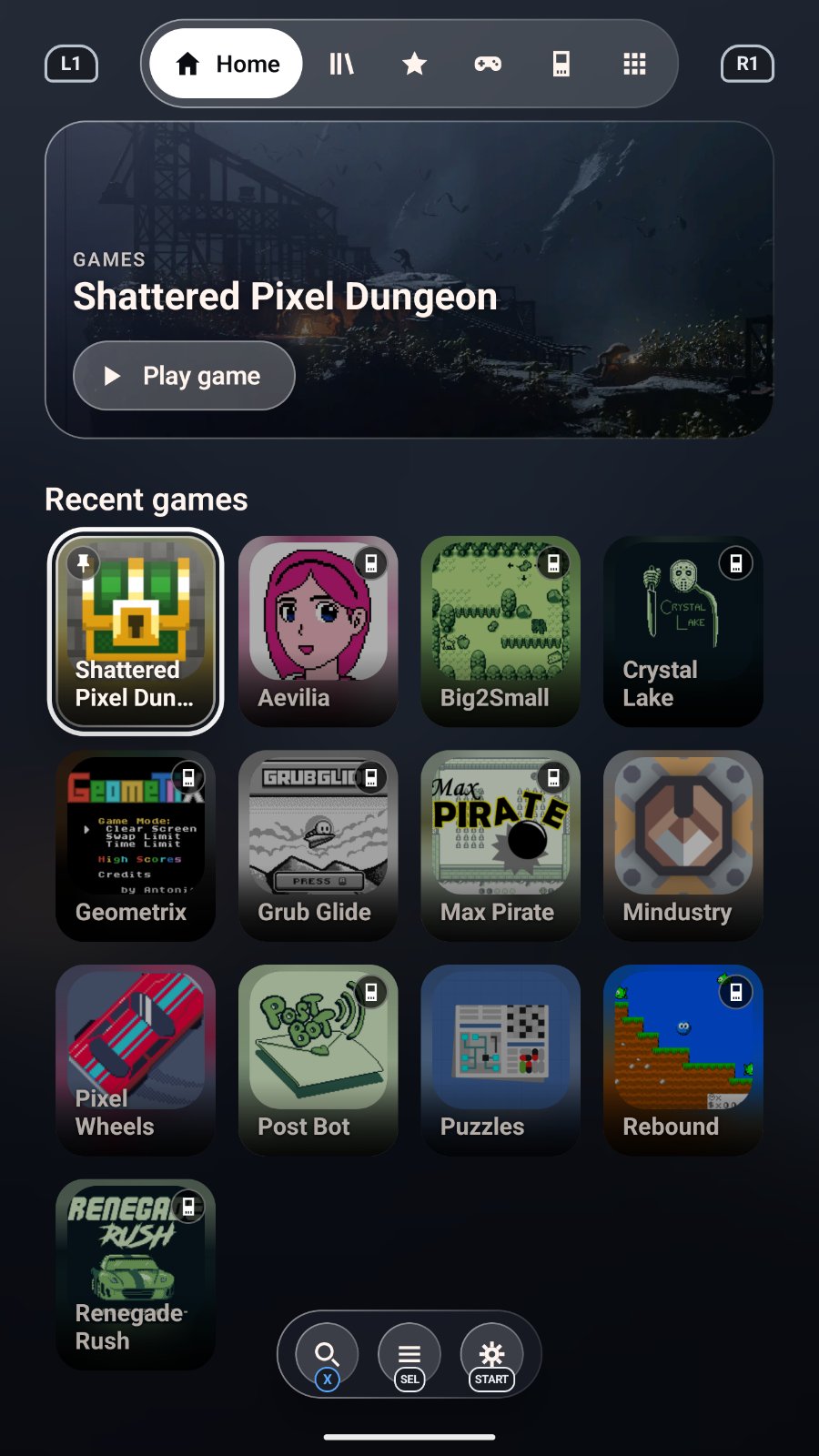 Home screen on a phone in portrait